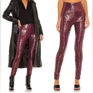 Burgundy Sequin Legging by Commando, Medium